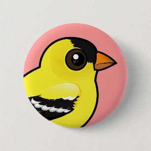 Macaron Rond 5 Cm Birdorable American Goldfinch