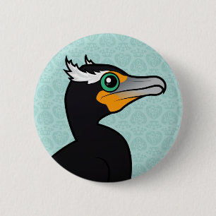 Macaron Rond 5 Cm Birdorable Cormorant Double-crêté