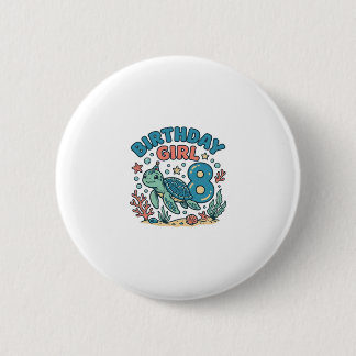 Macaron Rond 5 Cm Birthday Girl Sea Turtle 8th Birthday Shirt Design