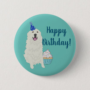 Macaron Rond 5 Cm Birthday Great Pyrenees Mountain Dog
