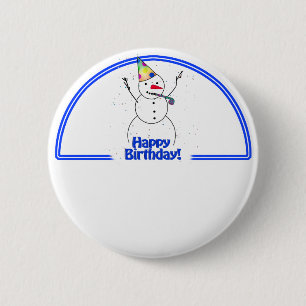 Macaron Rond 5 Cm Birthday Party Snowman