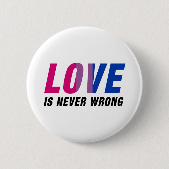 Macaron Rond 5 Cm Bisexual Love is never Wrong (Devant)