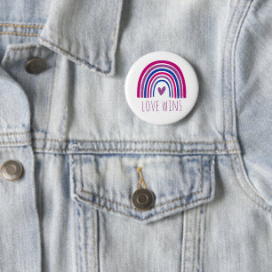 Macaron Rond 5 Cm Bisexual Pride Love Wins LGBT Rainbow Button