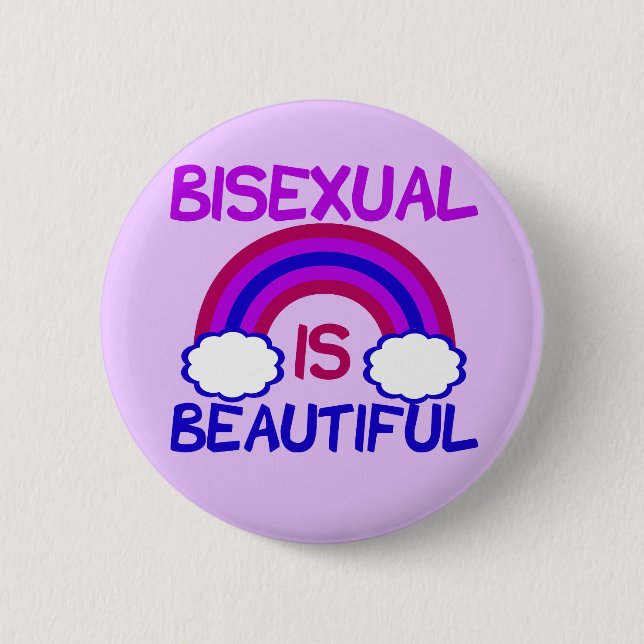Macaron Rond 5 Cm Bisexuel Est Beau (Devant)