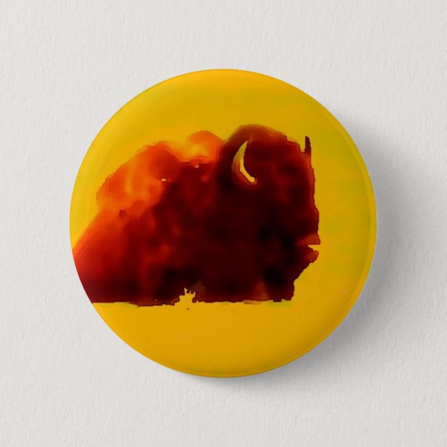 Macaron Rond 5 Cm Bison assis (Devant)
