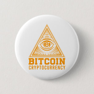 Macaron Rond 5 Cm Bitcoin BTC Tous Voir L'Oeil Crypto Illuminati Cad