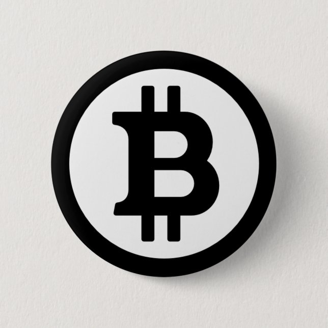 Macaron Rond 5 Cm Bitcoin Logo Symbole Cryptomonnaie Bouton Pièce (Devant)