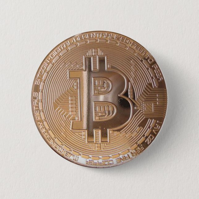 Macaron Rond 5 Cm Bitcoin metallic made of copper. M1 (Devant)