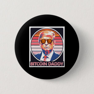 Macaron Rond 5 Cm Bitcoin mignon papa Trump Crypto King Internet Mon