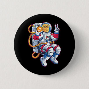 Macaron Rond 5 Cm Bitcoin vers la Lune Btc Astronaute Crypto Fomo Tr