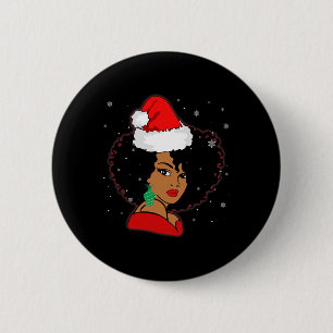 Macaron Rond 5 Cm Black African Girl American Melanin Christmas Sant