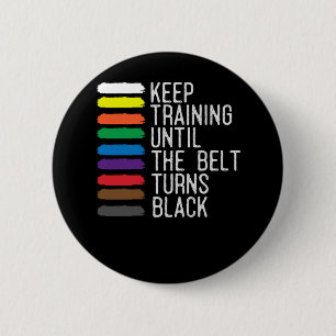 Macaron Rond 5 Cm Black Belt Motivation Taekwondo Jiu Jitsu Karate