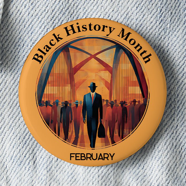 Macaron Rond 5 Cm Black History Month Bridge Crossing Pinback Button (Créateur téléchargé)