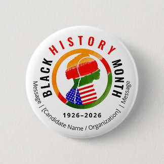 Macaron Rond 5 Cm Black History Month Centennial Formal Patriotic