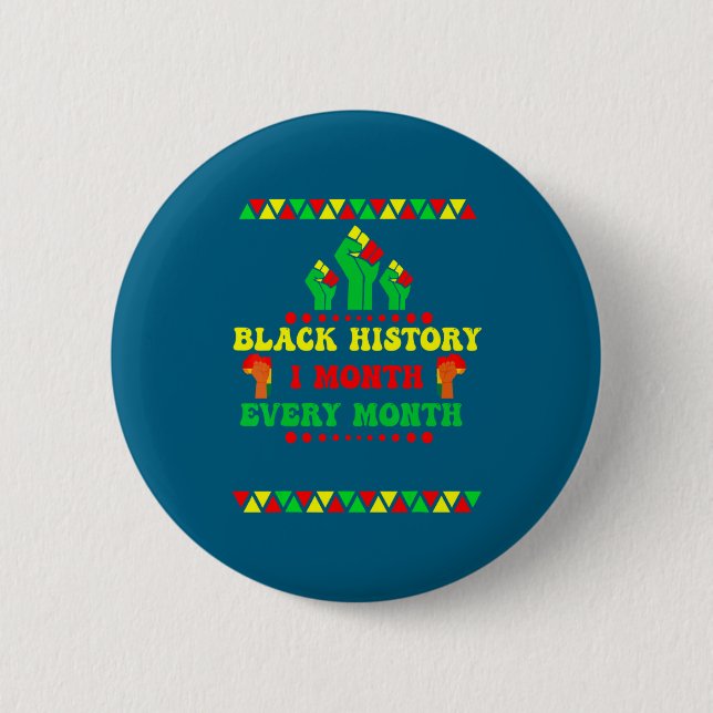 Macaron Rond 5 Cm Black History Month Every Month  (Devant)