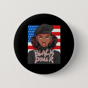 Macaron Rond 5 Cm Black History Moth Panther Party Afran Hair Usa Pa