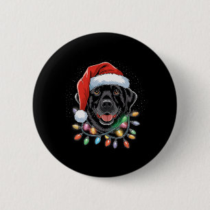 Macaron Rond 5 Cm Black Lab Labrador Christmas Tree Light Pyjama Chi