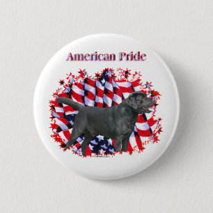 Macaron Rond 5 Cm Black Labrador Pride - Bouton