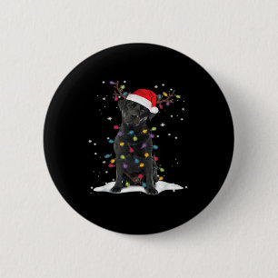 Macaron Rond 5 Cm Black Labrador Xmas Dog Christmas Tree Light Class