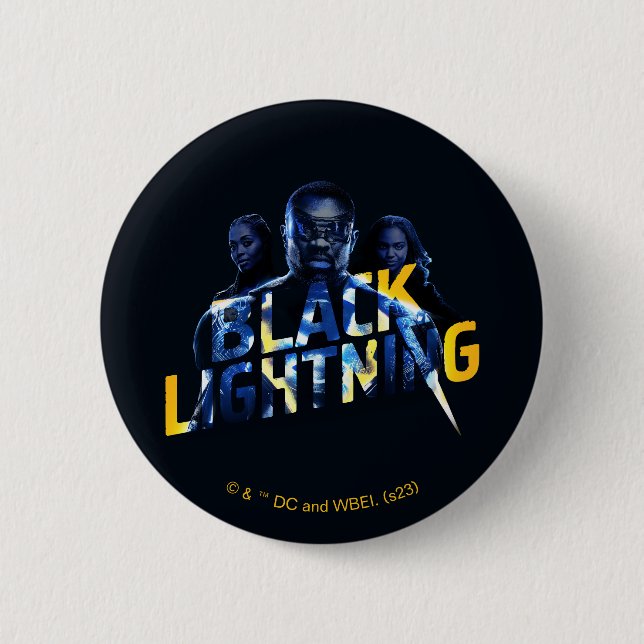 Macaron Rond 5 Cm Black Lightning Heroes (Devant)