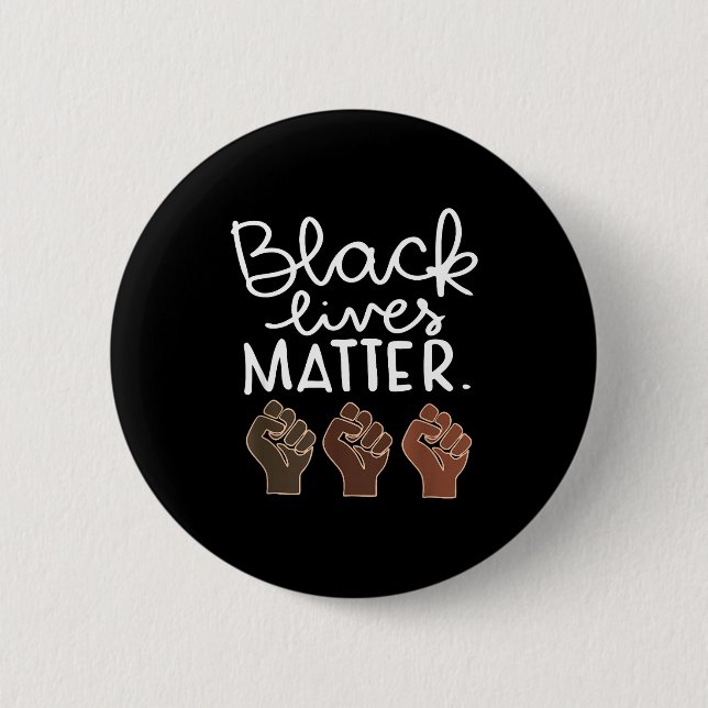 Macaron Rond 5 Cm Black Lives Blm Human Rights Black History Month  (Devant)