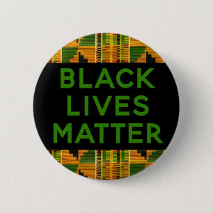 Macaron Rond 5 Cm Black Lives Matt - African Kente Photographie ethn
