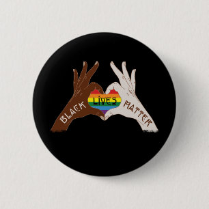 Macaron Rond 5 Cm Black Lives Matt - BLM Rainbow