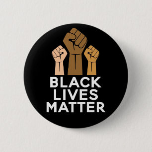 Macaron Rond 5 Cm Black Lives Matt - Fist Pump Solidarité