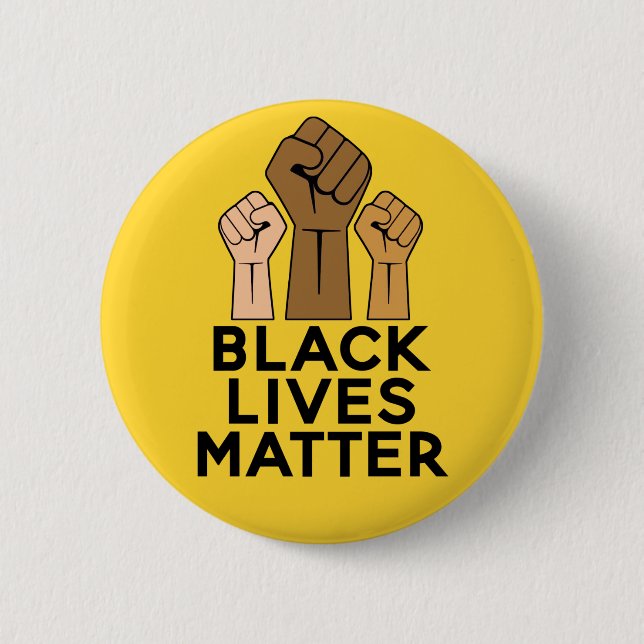 Macaron Rond 5 Cm Black Lives Matt - Fist Pump Solidarité (Devant)