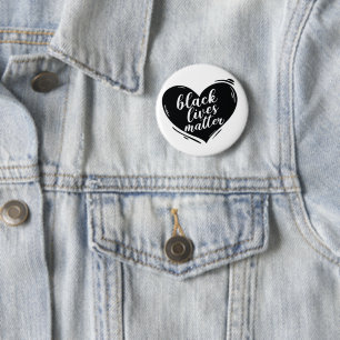 Macaron Rond 5 Cm Black Lives Matter Heart Button