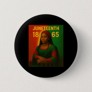 Macaron Rond 5 Cm Black Mona Lisa Graphique Afro Afro-Américain Juin