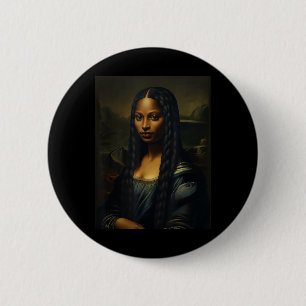 Macaron Rond 5 Cm Black Mona Lisa Mois de l'histoire des Noirs Femme