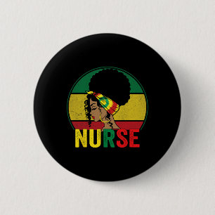 Macaron Rond 5 Cm Black Nurse Femme Afro Melanin Vintage Black Histo