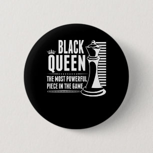 Macaron Rond 5 Cm Black Queen Chess Piece Proud Black Women