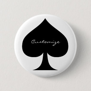 Macaron Rond 5 Cm Black Queen of Spades