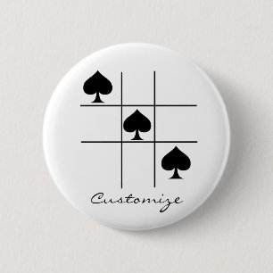 Macaron Rond 5 Cm Black Spades Tac Toe Thunder_Cove