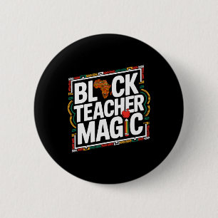 Macaron Rond 5 Cm Black Teacher Magic Afro Black History Mois Femme
