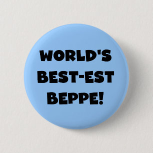 Macaron Rond 5 Cm Black Text Meilleurs T-shirts et cadeaux de Beppe