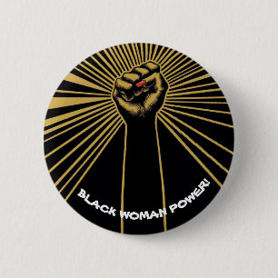 Macaron Rond 5 Cm Black Woman Power !