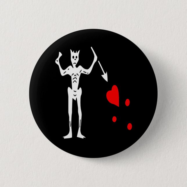 Macaron Rond 5 Cm Blackbeard-Blanc (Devant)