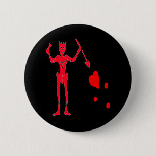 Macaron Rond 5 Cm Blackbeard-Rouge