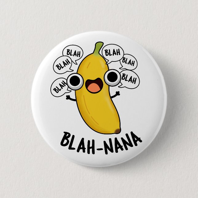 Macaron Rond 5 Cm Blah-nana Funny Banana Pun (Devant)