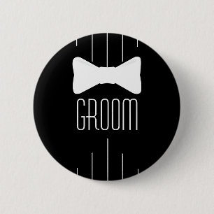 Macaron Rond 5 Cm Blanc Bowtie de marié