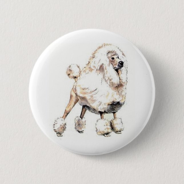 Macaron Rond 5 Cm Blanc de caniche standard (Devant)