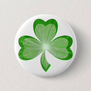 Macaron Rond 5 Cm Blanc d'insigne de bouton de shamrock