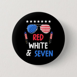 Macaron Rond 5 Cm Blanc Rouge Et Sept 7E Anniversaire 4 juillet Inde