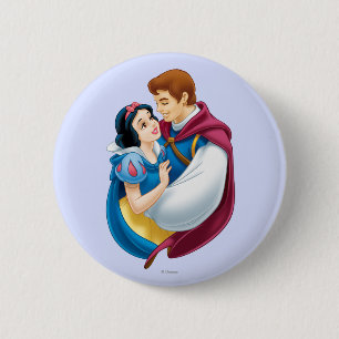 Macaron Rond 5 Cm Blanche Neige et le Prince Charming Hugging