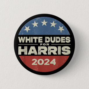 Macaron Rond 5 Cm Blancs Pour Harris Kamala 2024