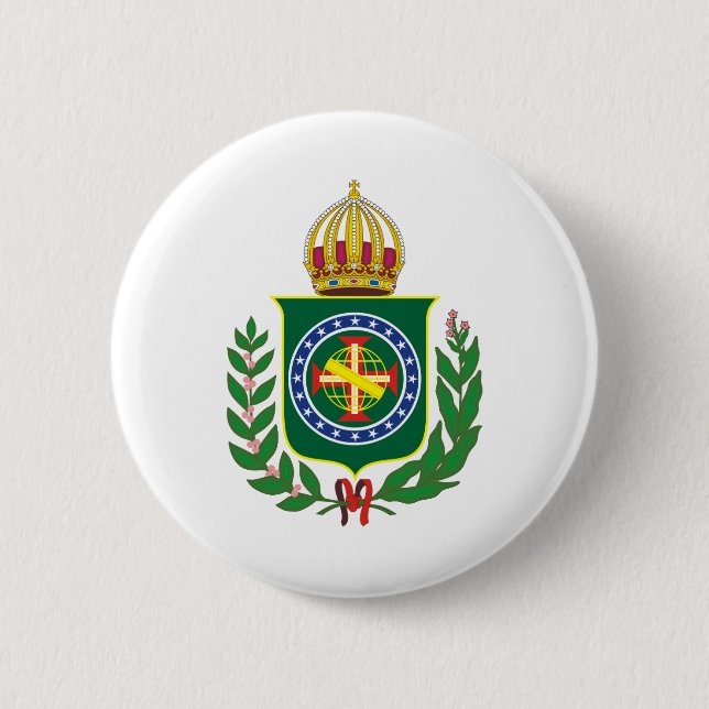 Macaron Rond 5 Cm Blason Empire du Brésil (Devant)