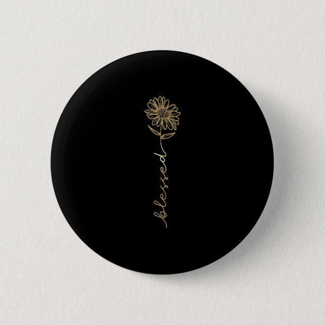 Macaron Rond 5 Cm Blessed Sunflower Jesus Christ Christian Faith For (Devant)
